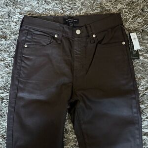 Banana Republic Dark Brown Coated Slim Jeans